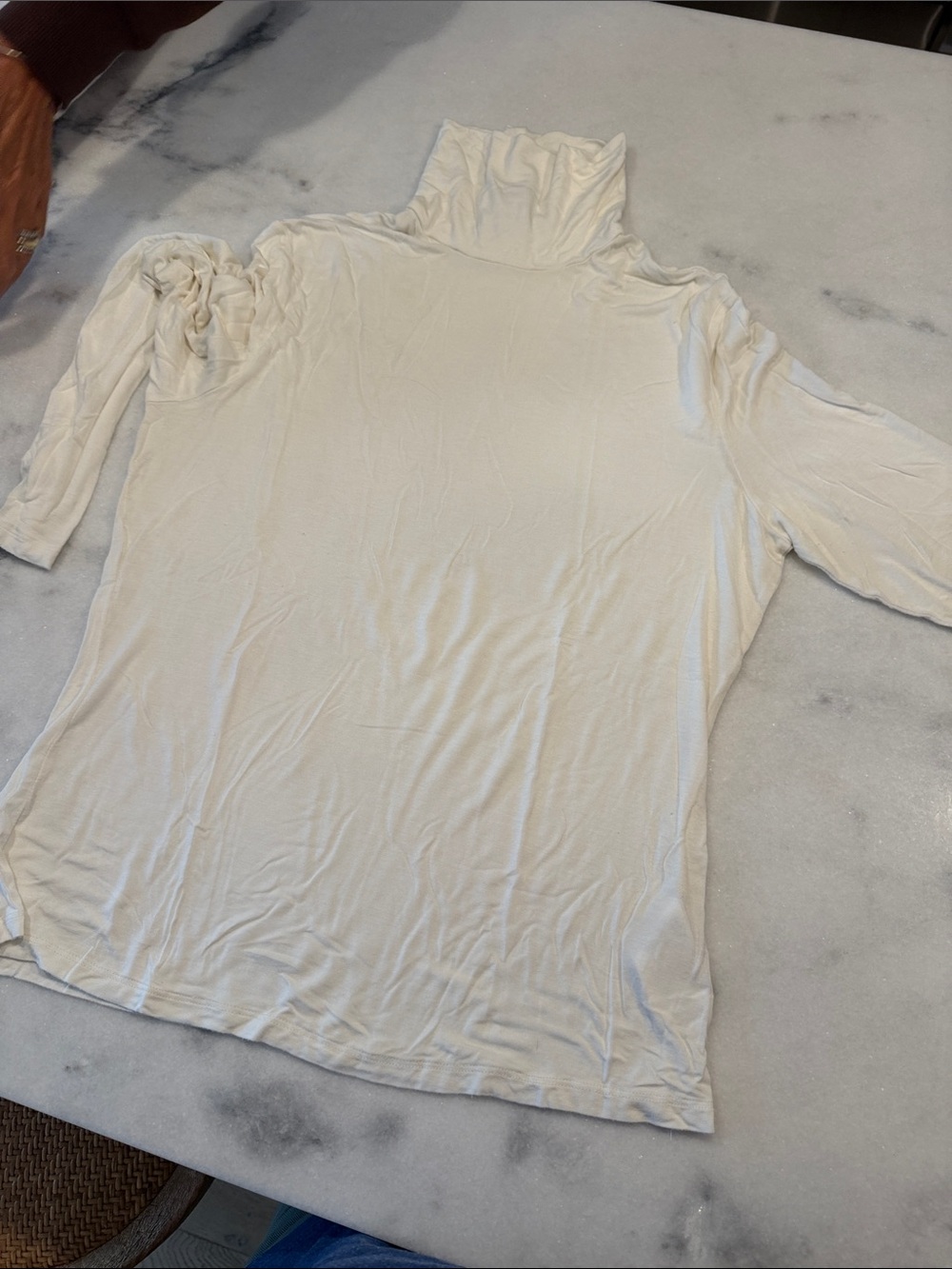 H&M Cream Turtleneck Long Sleeve Top